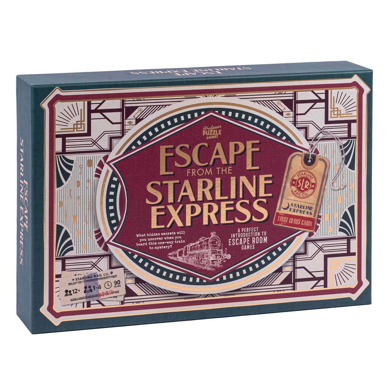 Professor Puzzle: Escape From The Starline Express: 2nd Edition - Escape Room Puzzle Board Game, Train Theft Mystery, Ages 12+, 2+ Players, 90 Min